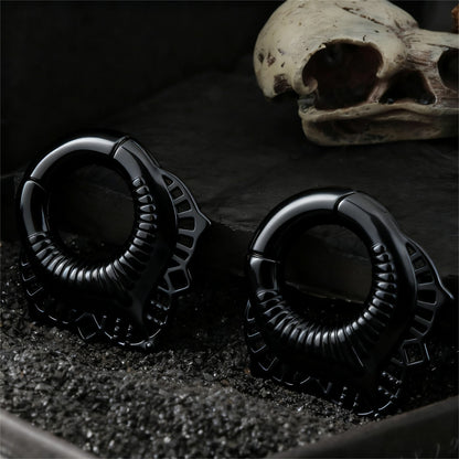 Black Lace Flower lobe weights/ Hinged Gauge Ring/ 2G Ear Gauges/ Ear Lobe stretching 6mm/ Gift Packaged Ear Weights