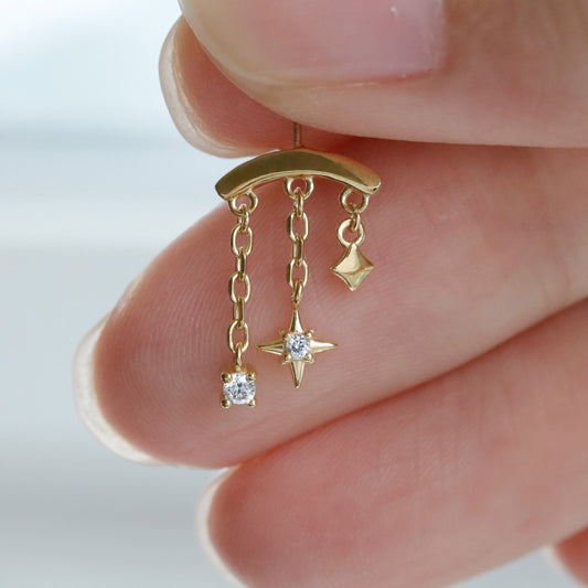 Star Dangle Vertical Helix Piercing
