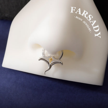 S925 Manta Ray Hinged Septum Ring