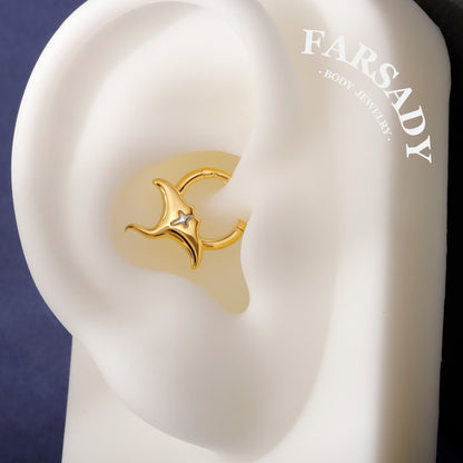 S925 Manta Ray Hinged Septum Ring