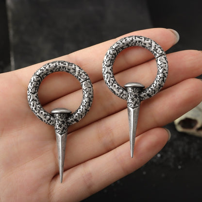 316L Nail Ear Weights / High Quality Steel Ear Hanger/ 6 Gauge Ear Weight Silvery/ Ear Stretched Jewelry/ Weighted Hoops Silvery 4mm
