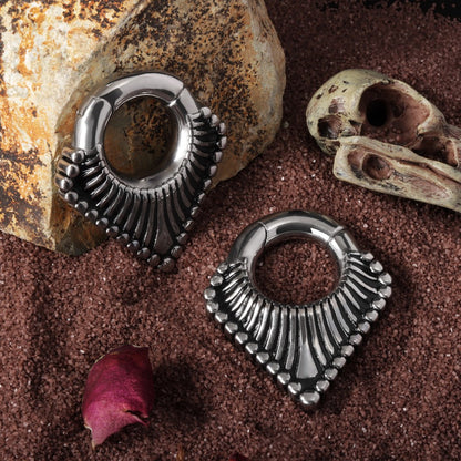 Ear Weights V-shaped Hanger with Easy Clasp/ Silvery Ear Hnagers/ Stretcher Earrings/ 2 Gauges Earring/ Earlobe Stretching/Circle Weights