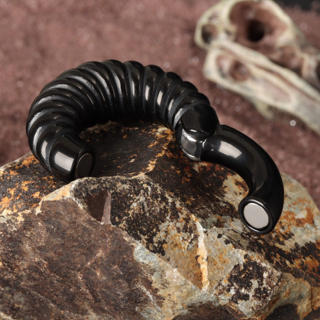 Black Ear Weights Hangers with Easy Clasp/ Ear Hangers for 2 Gauges Stretched Ear/ 6mm Ear Gauge Earrings/ Heavy Gauge Hanger Circle