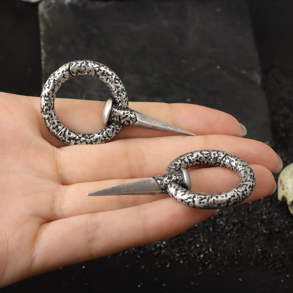 316L Nail Ear Weights / High Quality Steel Ear Hanger/ 6 Gauge Ear Weight Silvery/ Ear Stretched Jewelry/ Weighted Hoops Silvery 4mm