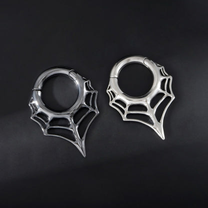 Black Spiderweb Ear Weights Hoop for 5mm Stretched Ear/ 4 Gauges Earring Plugs/ Gauge Weights/ Weights Hanger Heavy with Easy Clasp/ Ear Tunnels