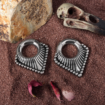 Ear Weights V-shaped Hanger with Easy Clasp/ Silvery Ear Hnagers/ Stretcher Earrings/ 2 Gauges Earring/ Earlobe Stretching/Circle Weights