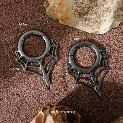 Black Spiderweb Ear Weights Hoop for 5mm Stretched Ear/ 4 Gauges Earring Plugs/ Gauge Weights/ Weights Hanger Heavy with Easy Clasp/ Ear Tunnels