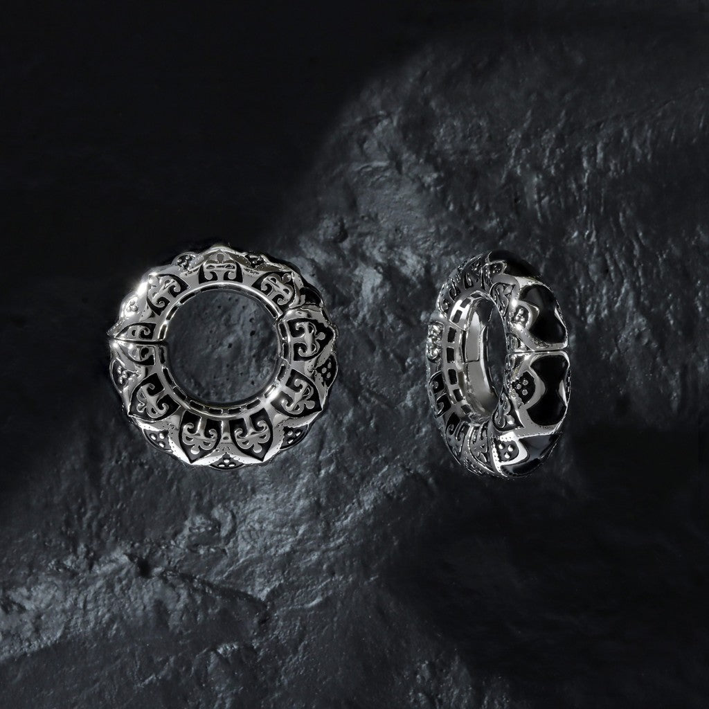 Filigree Pattern Ear Weights/ 6mm Ear Lobe Hanger/ 2G Ear Weight Gauges For Stretched Ears/ Vintage Plug Earring/ Heavy ear Gauges jewelry