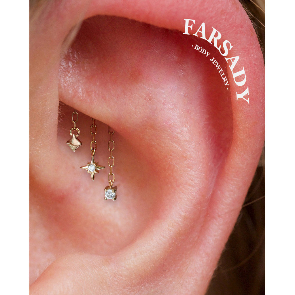 Star Dangle Threadless Push In Hidden Rook Stud