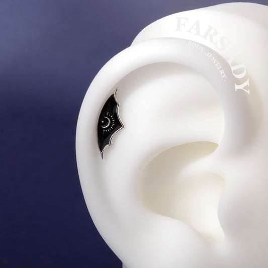 Celestial Goth Conch Threadless Push In Stud