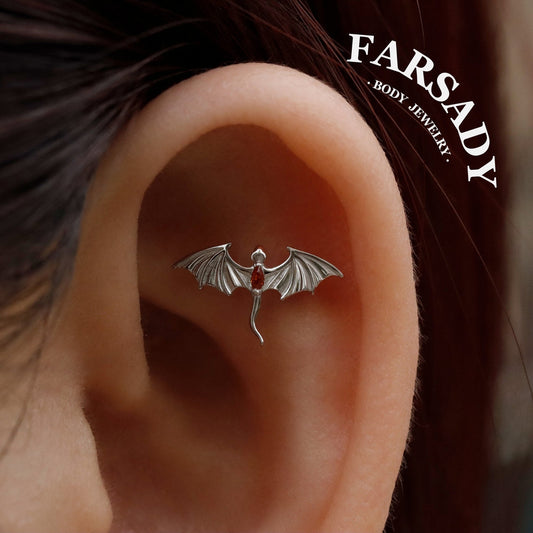 Flying Dragon Cartilage Threadless Stud